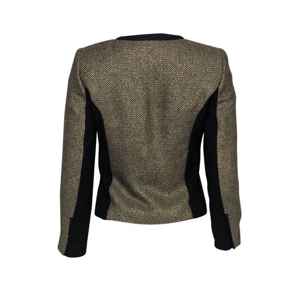NEW TED BAKER women’s gold sparkle boucle dressy blazer jacket zip size 2 - Picture 12 of 17